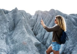 woman taking photos